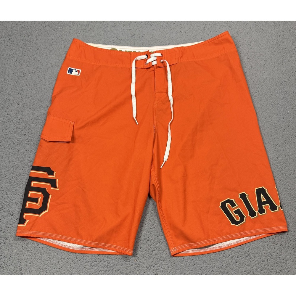 Quiksilver San Francisco Giants Shorts Mens 36 Orange MLB Baseball Boardshorts